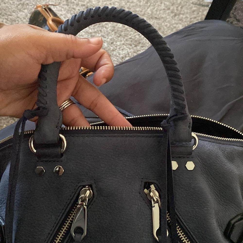 Rebecca Minkoff Navy Satchel with Silver Accents - Picture 10 of 13